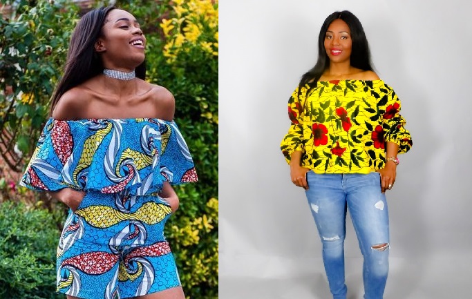 African Prints Ankara off-shoulder Trendy Styles